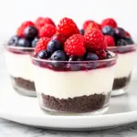 no-bake mini berry cheesecake cups - featured image