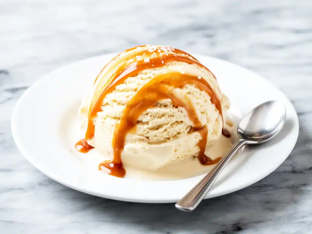 no-churn salted caramel ice cream - featured image