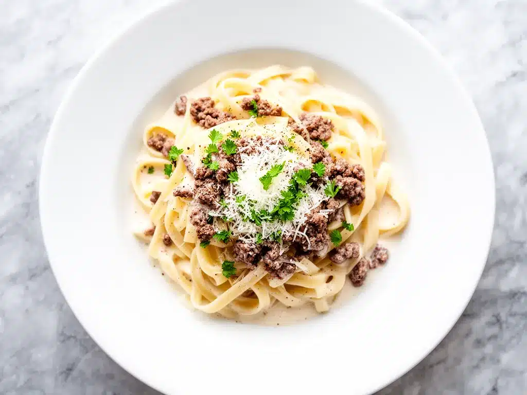 One Pot Creamy Garlic Butter Beef Pasta: Easy Weeknight Dinner 4 one pot creamy garlic butter beef pasta preparation steps