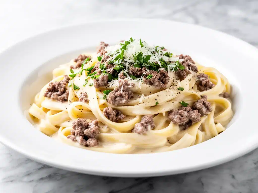 Home 3 one pot creamy garlic butter beef pasta - featured image