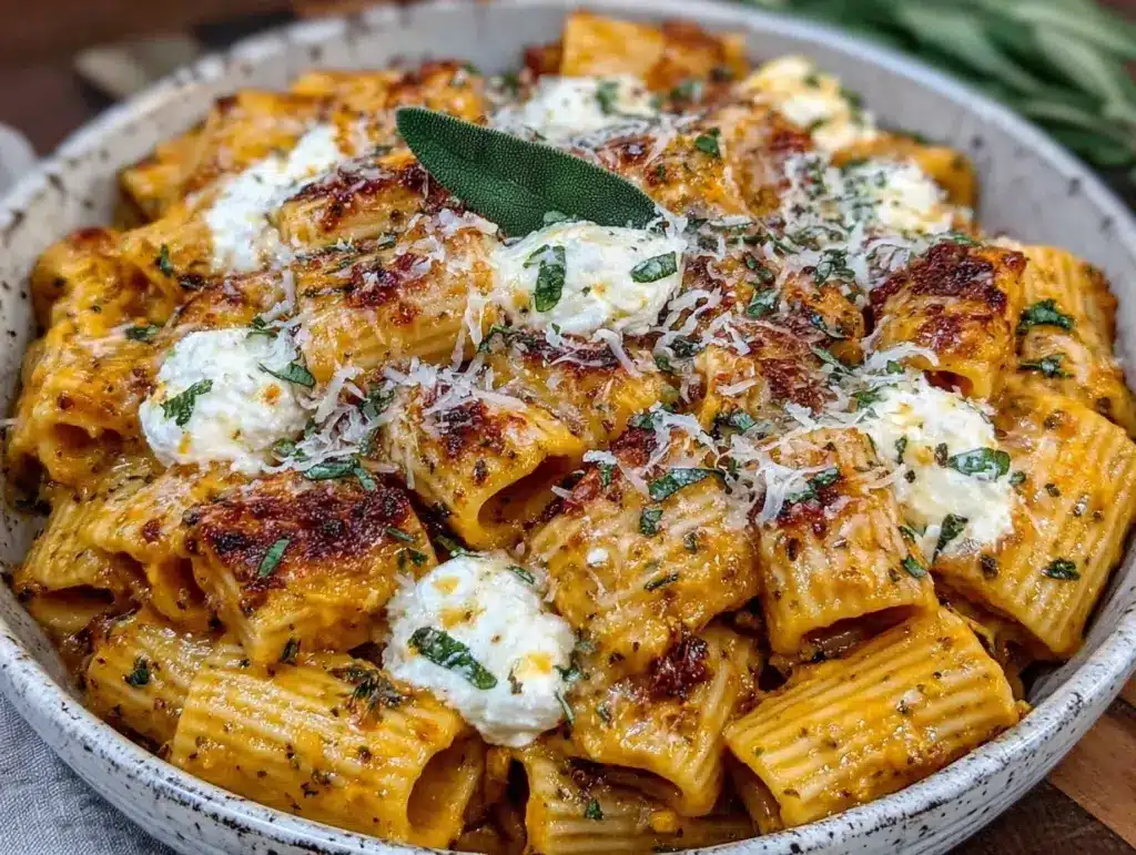 pumpkin pasta bake - featured image
