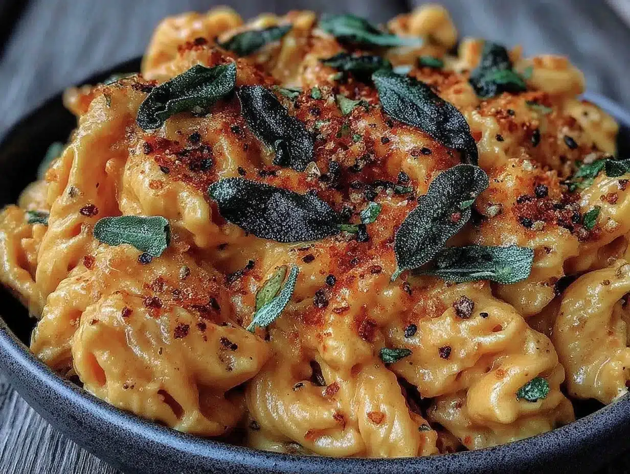 Cozy Pasta with Pumpkin Cream Sauce and Crispy Sage 4 pumpkin pasta preparation steps