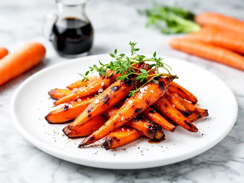 roasted balsamic glazed carrots - featured image