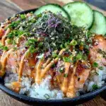 salmon rice bowl - featured image