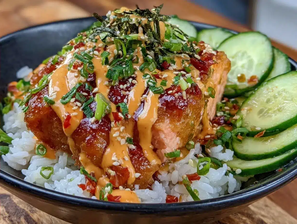 Salmon Rice Bowl: Easy Spicy Mayo Meal Prep 4 salmon rice bowl preparation steps