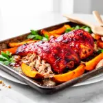 sheet pan BBQ chicken and sweet potatoes - featured image