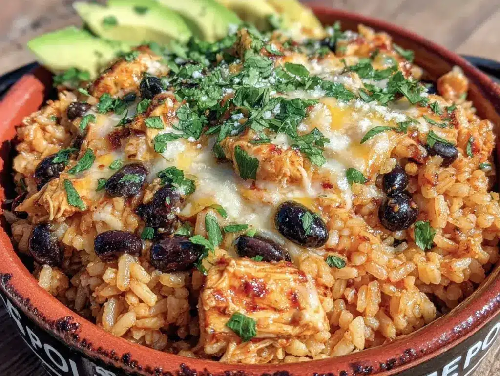 shredded chicken enchilada bowl - featured image