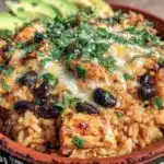 shredded chicken enchilada bowl - featured image