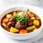 slow cooker beef and vegetable stew - featured image