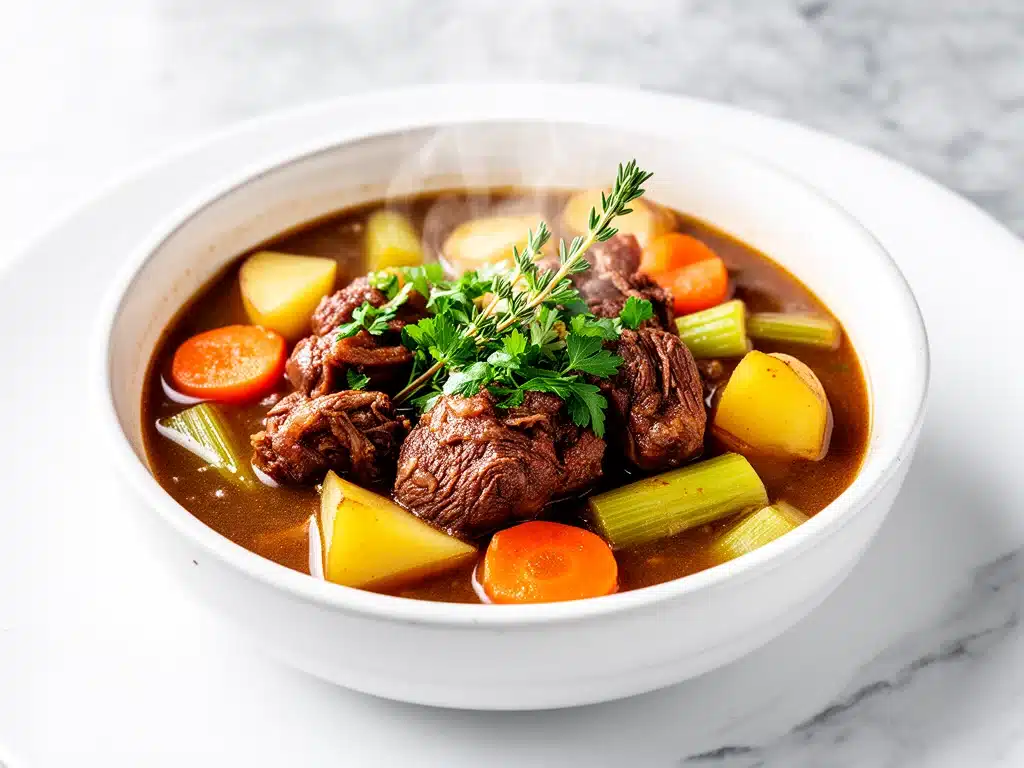 slow cooker beef and vegetable stew - featured image