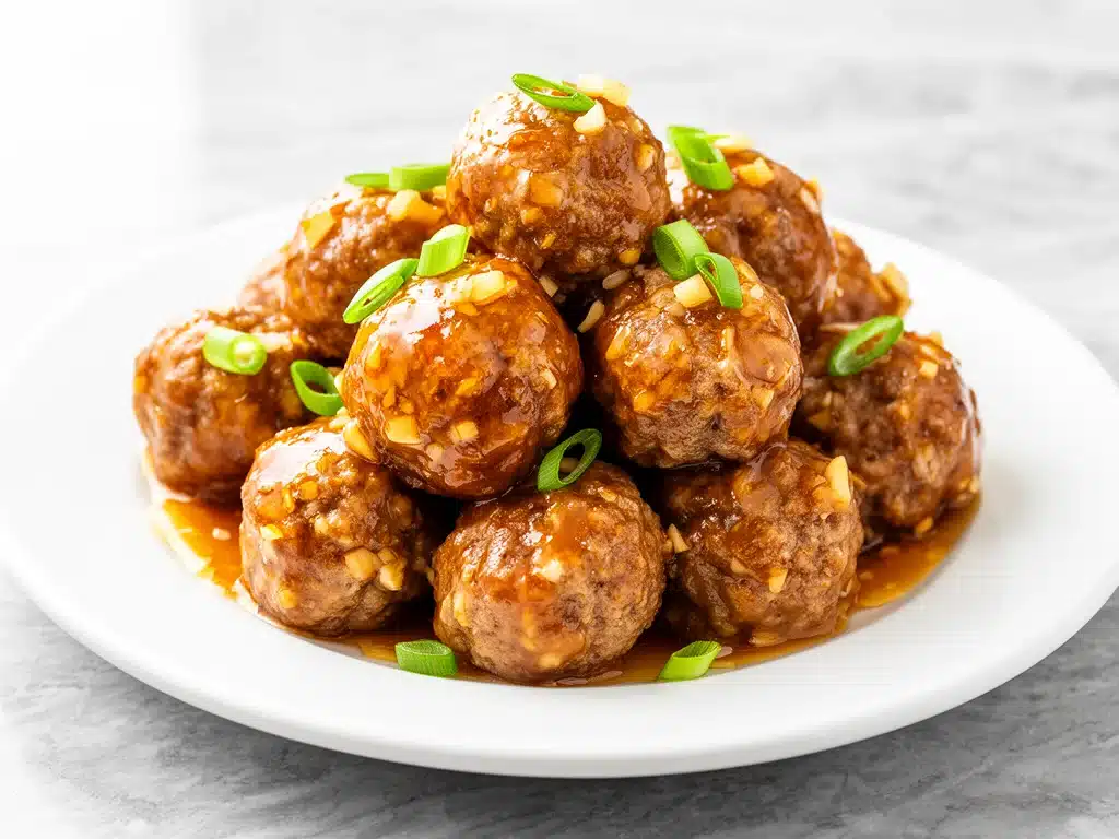 slow cooker honey garlic meatballs - featured image