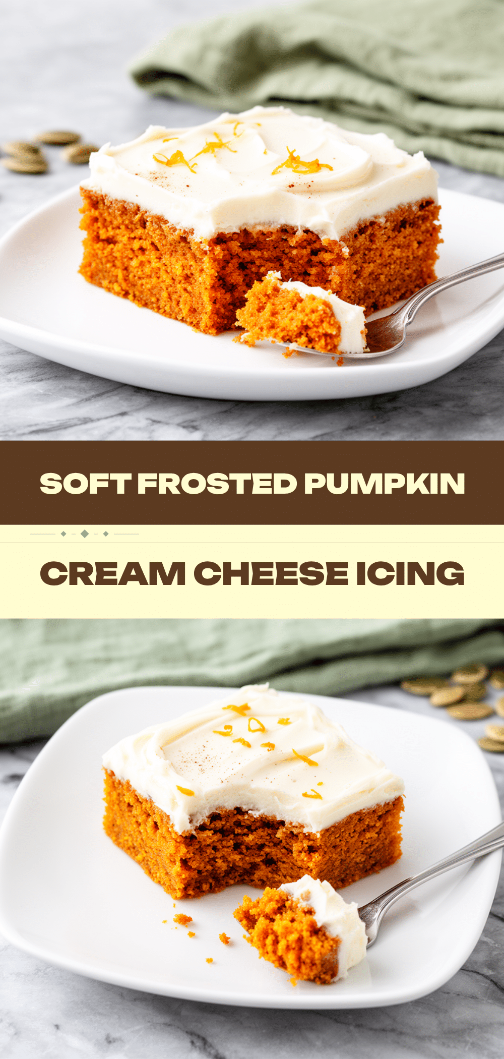 Soft Frosted Pumpkin Bars with Cream Cheese Icing 5 soft frosted pumpkin bars recipe