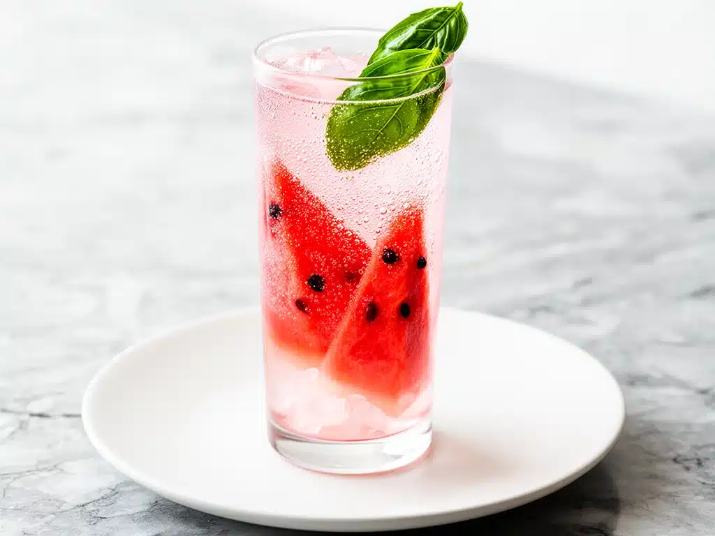 Sparkling Watermelon Basil Mocktail - featured image