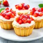 strawberry cheesecake sugar cookie cups - featured image