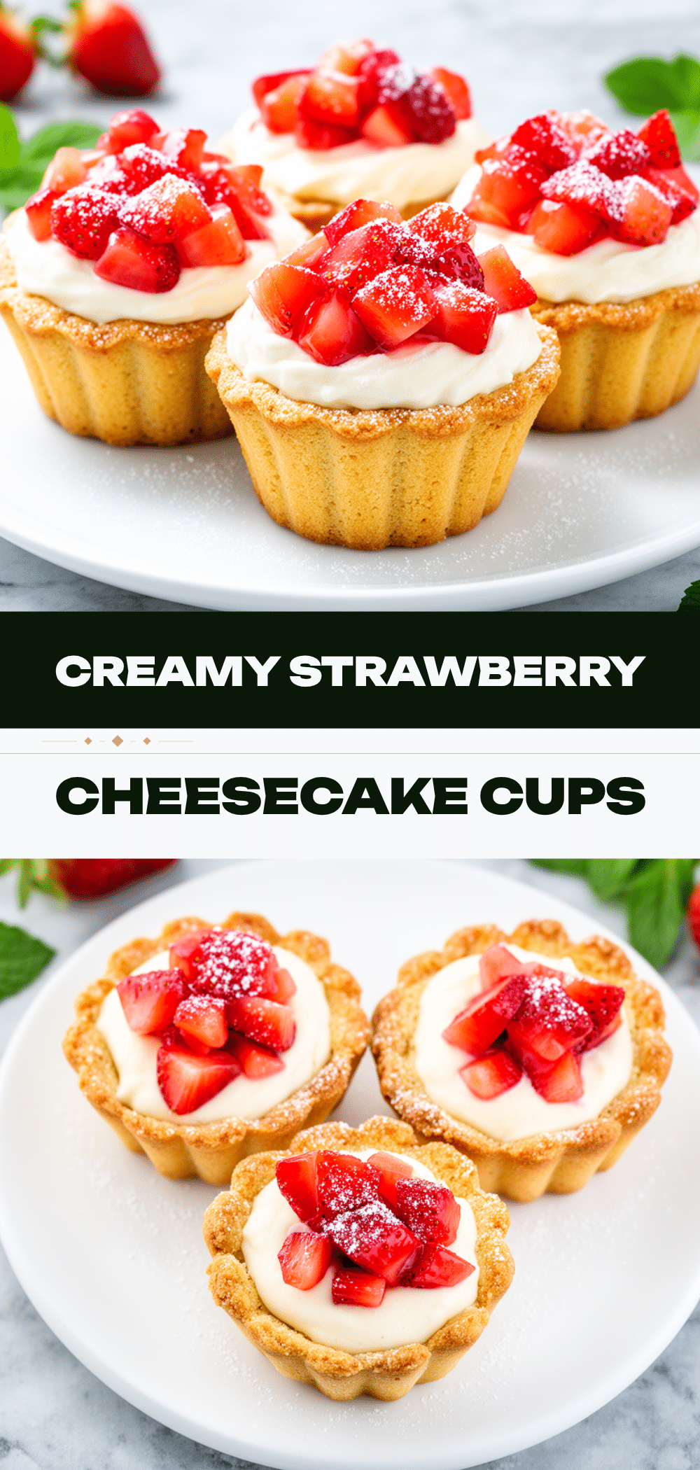 Strawberry Cheesecake Sugar Cookie Cups: 5-Ingredient Dessert 5 strawberry cheesecake sugar cookie cups recipe