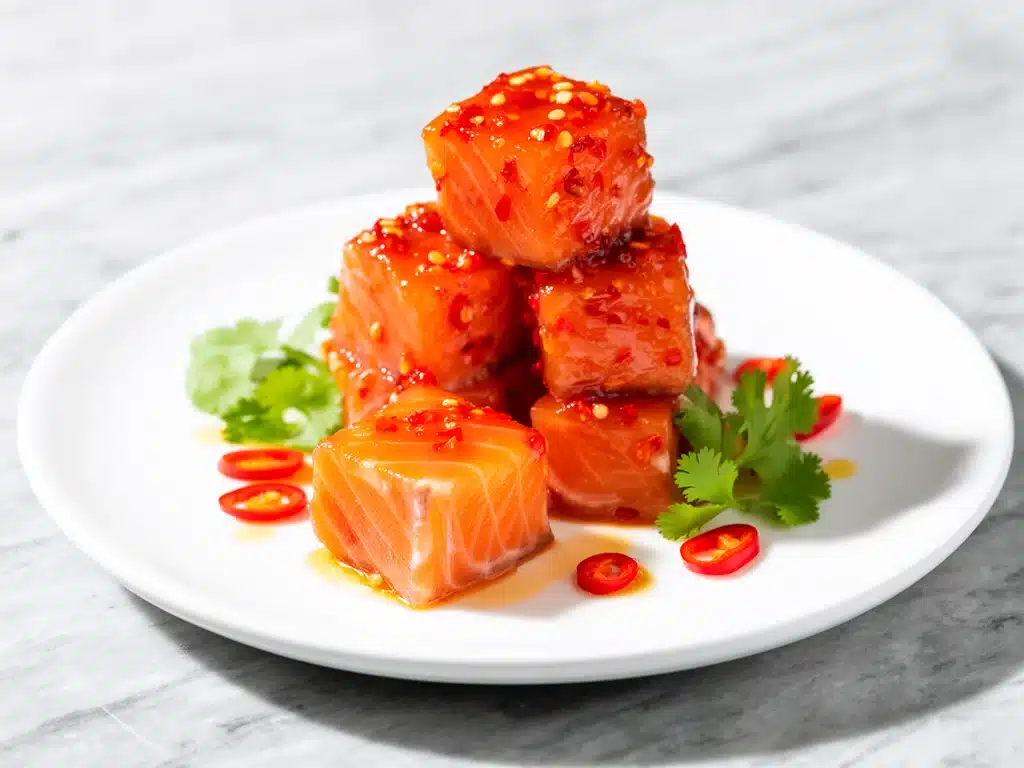 sweet chili glazed salmon bites - featured image