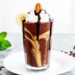 vegan chocolate peanut butter smoothie - featured image
