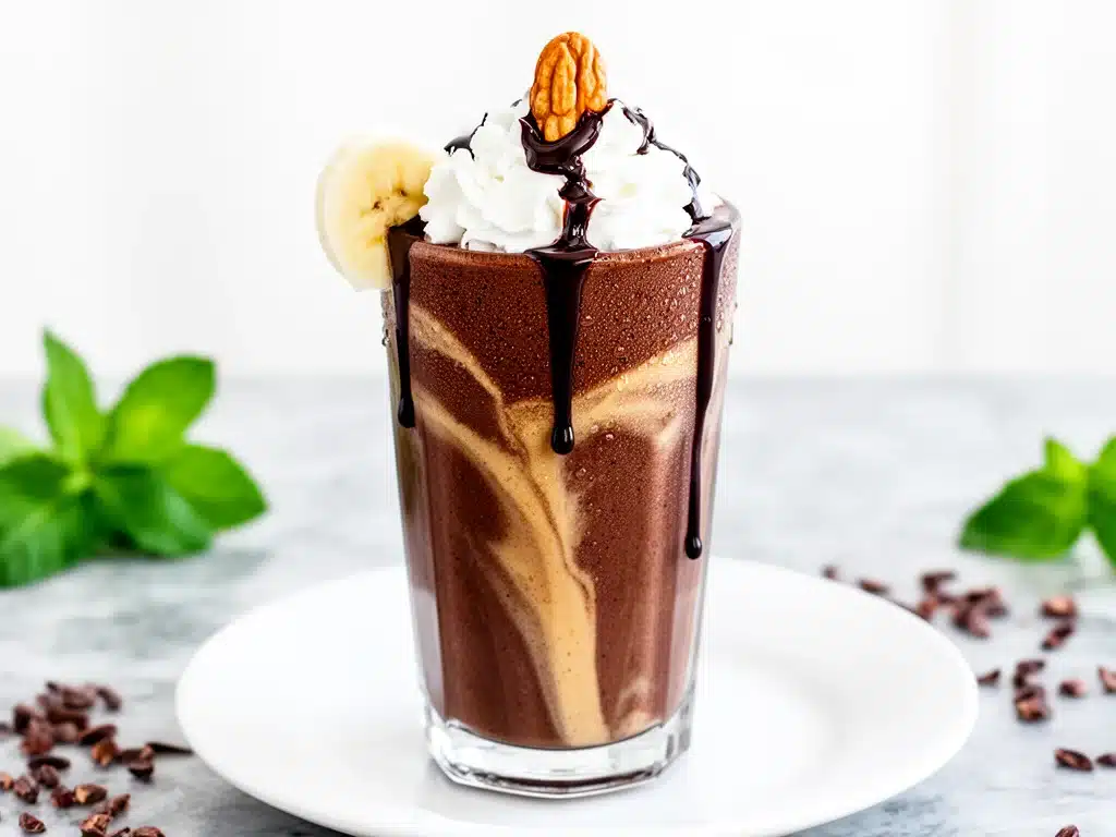vegan chocolate peanut butter smoothie - featured image