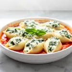 vegetarian spinach ricotta stuffed shells - featured image