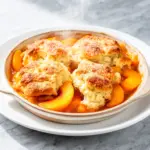 warm cinnamon peach cobbler - featured image