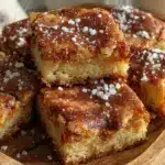 chewy brown sugar snickerdoodle cookie bars - featured image