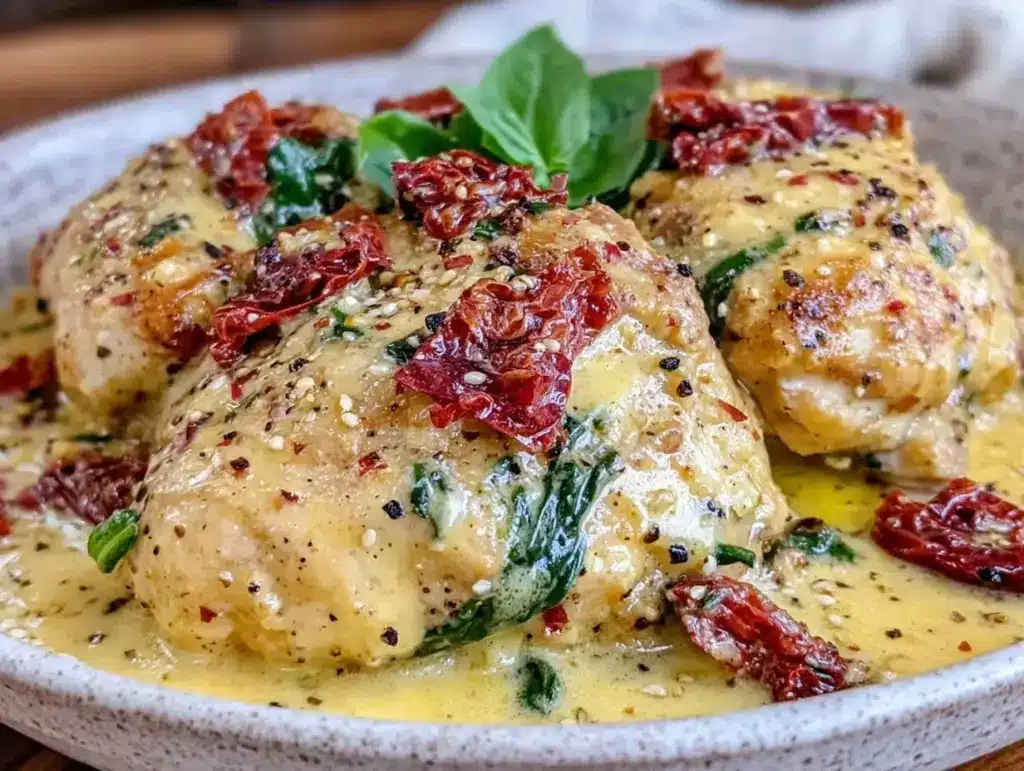 Crockpot Creamy Tuscan Garlic Chicken - featured image