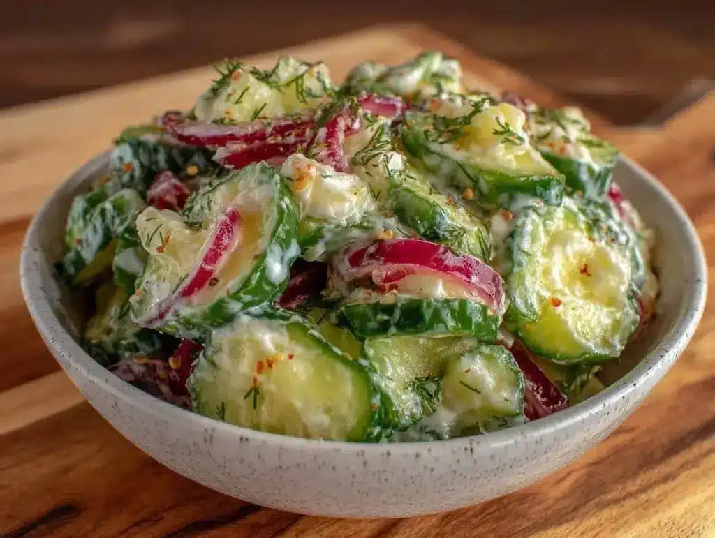 crunchy cucumber dill salad - featured image