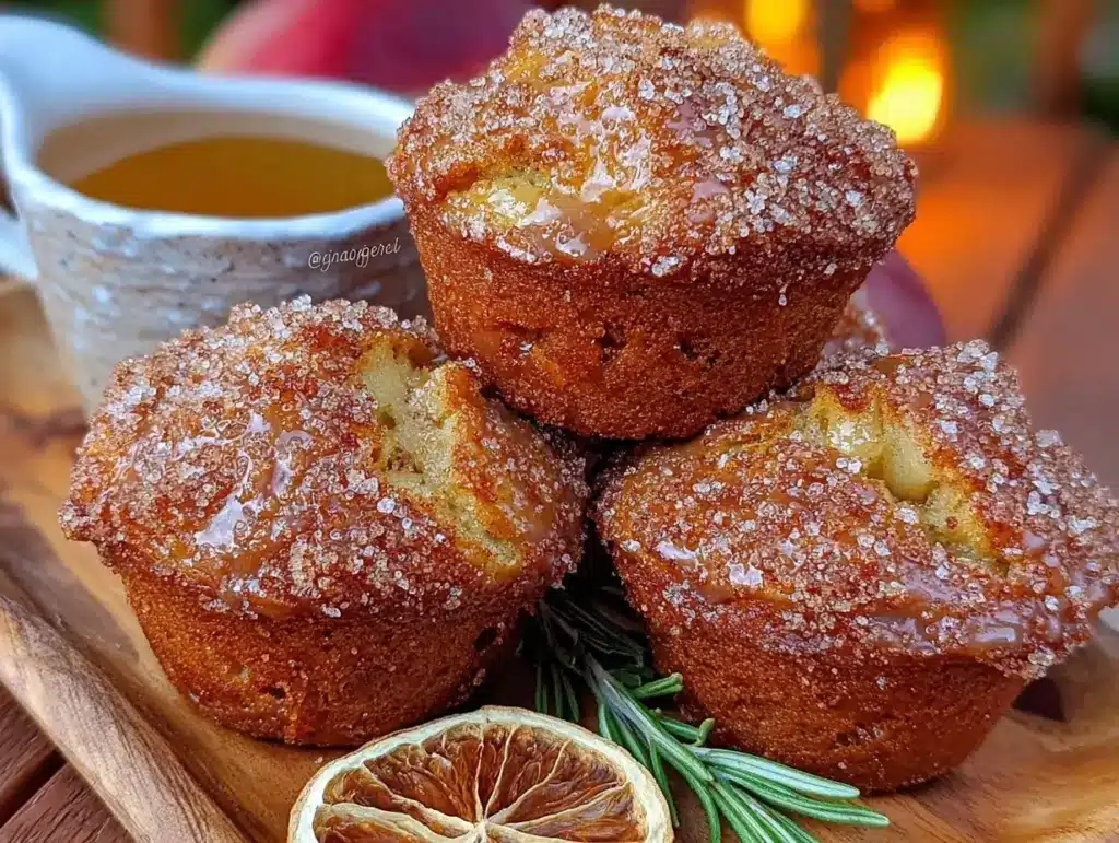 fall apple cider donut muffins - featured image