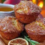 fall apple cider donut muffins - featured image