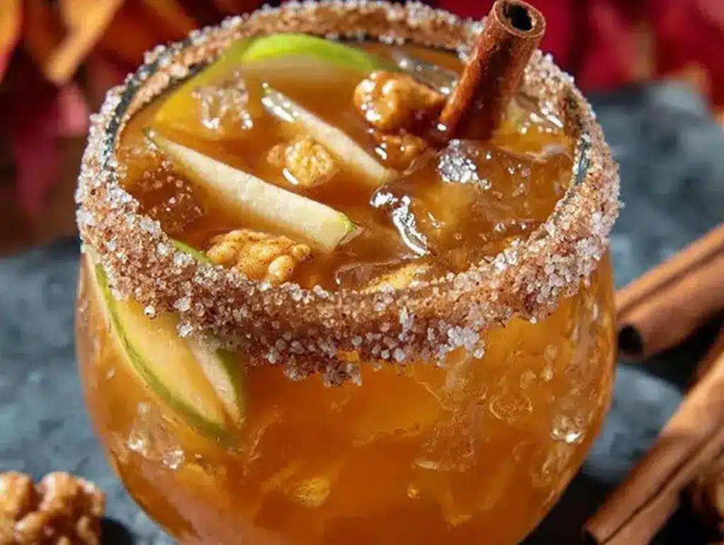 fall caramel apple cider sangria - featured image