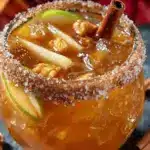 fall caramel apple cider sangria - featured image