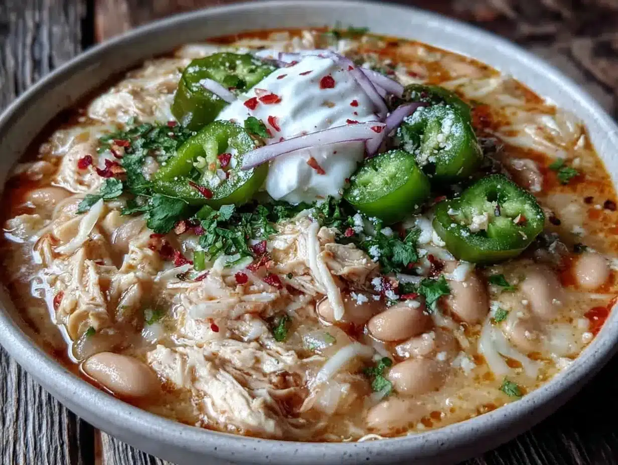Fall Creamy White Chicken Chili with Green Chiles 4 fall creamy white chicken chili preparation steps