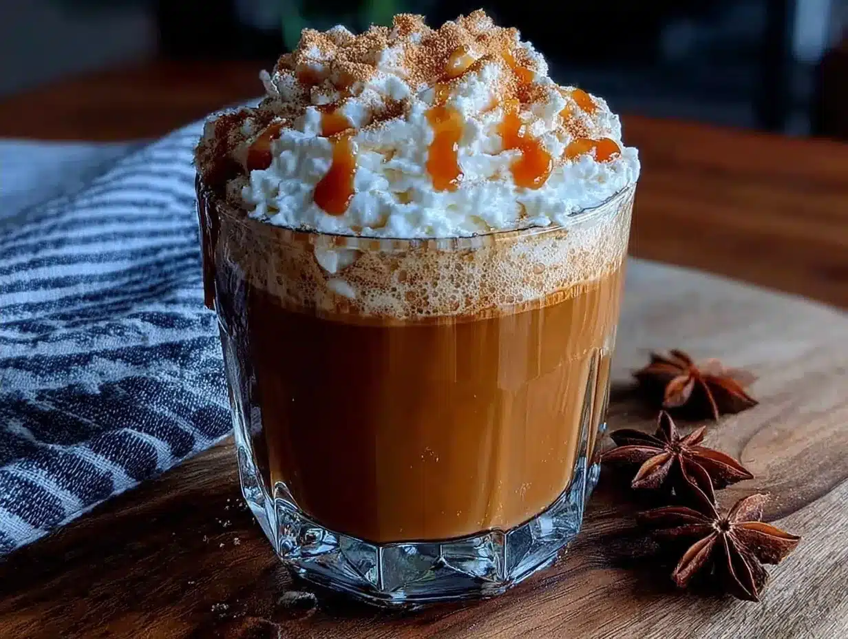 Fall Pumpkin Spice Latte with Homemade Maple Syrup 4 fall pumpkin spice latte preparation steps