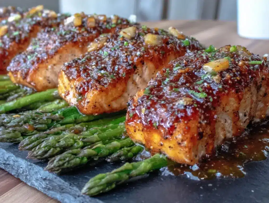 honey garlic salmon - featured image