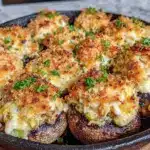 jalapeno popper stuffed mushrooms - featured image