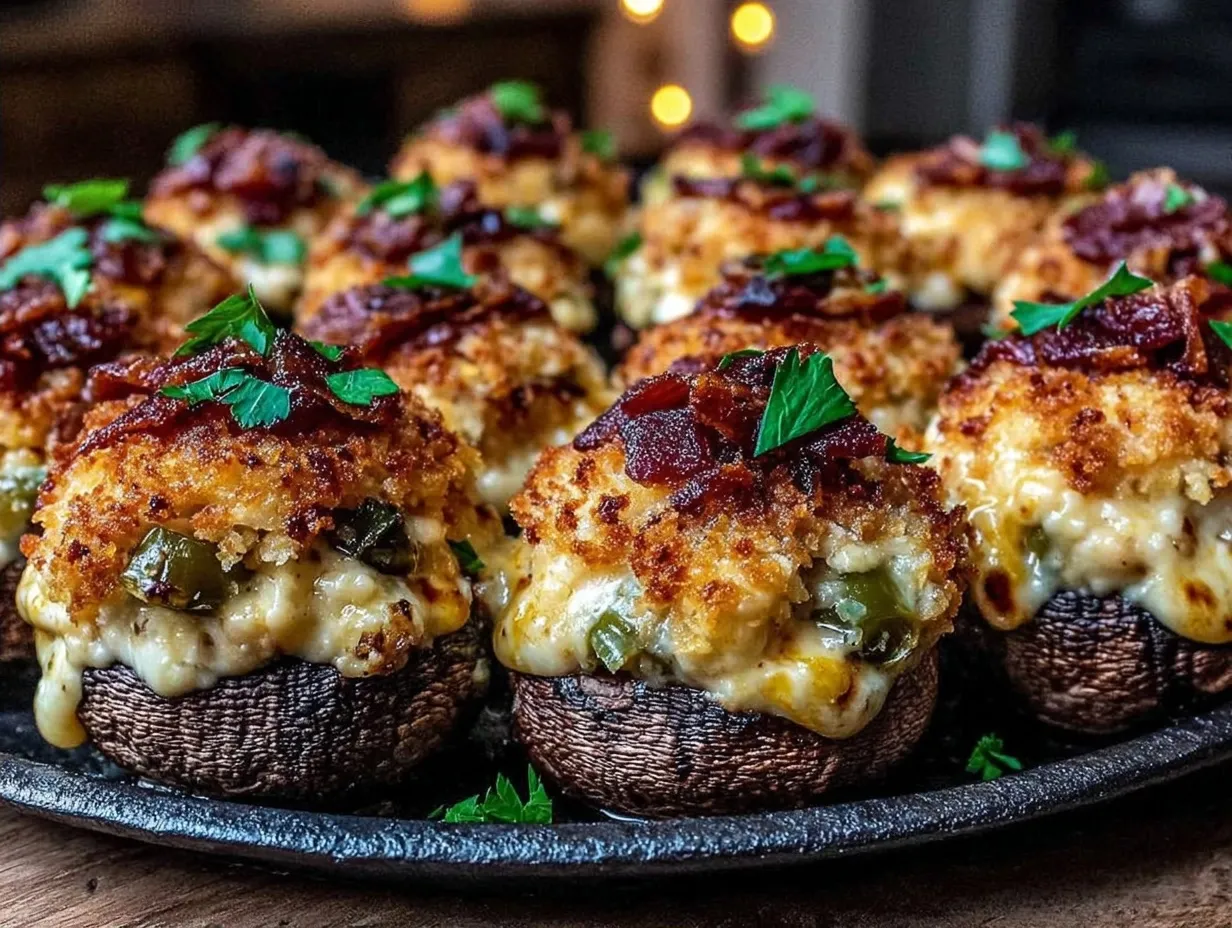 Jalapeno Popper Stuffed Mushrooms: Cheap Party Appetizer 4 jalapeno popper stuffed mushrooms preparation steps