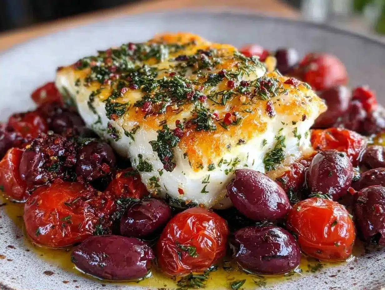 Mediterranean Baked Cod: 1 Person, $3 Budget Dinner 4 Mediterranean Baked Cod preparation steps