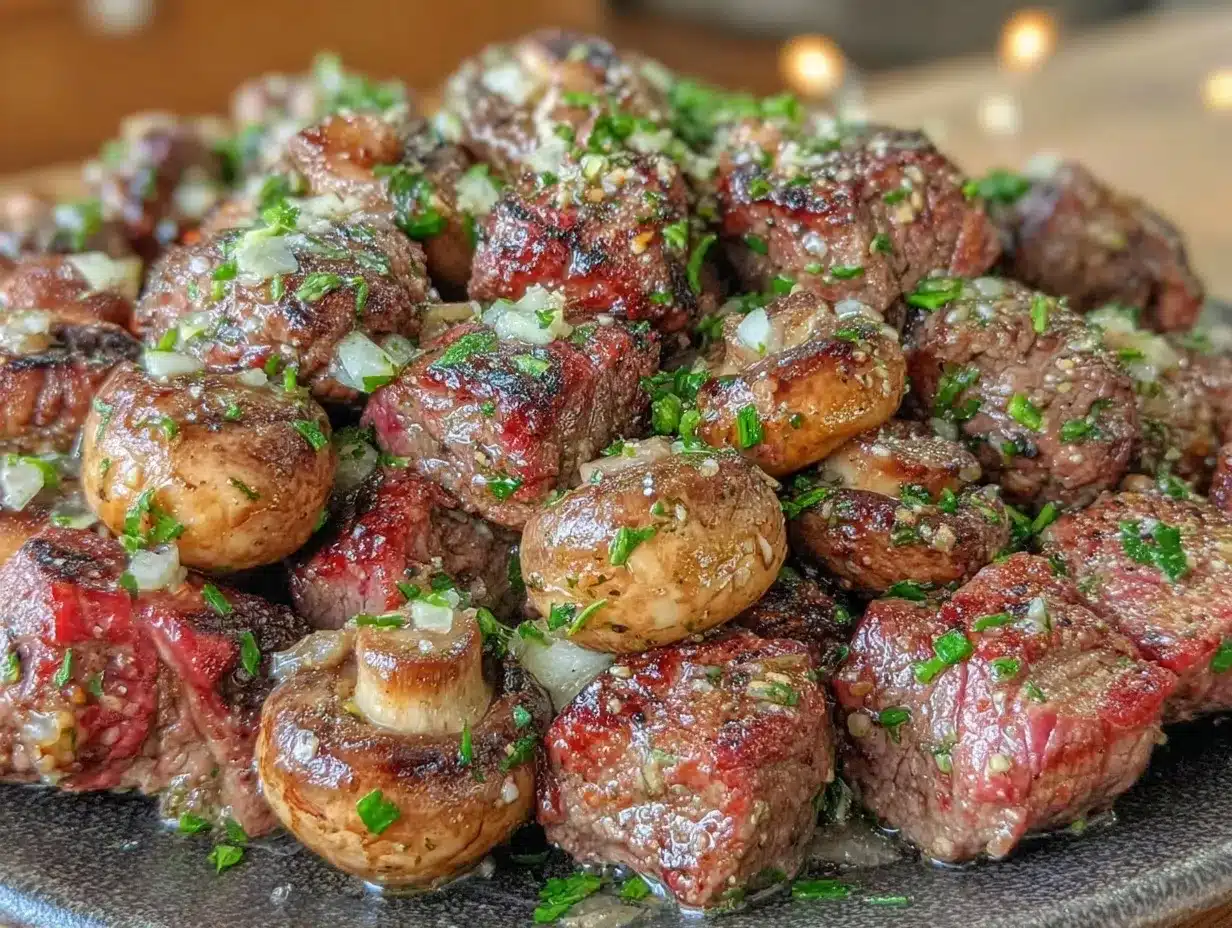 Paleo Garlic Butter Steak Bites: 1-Person Budget Meal 4 paleo garlic butter steak bites preparation steps