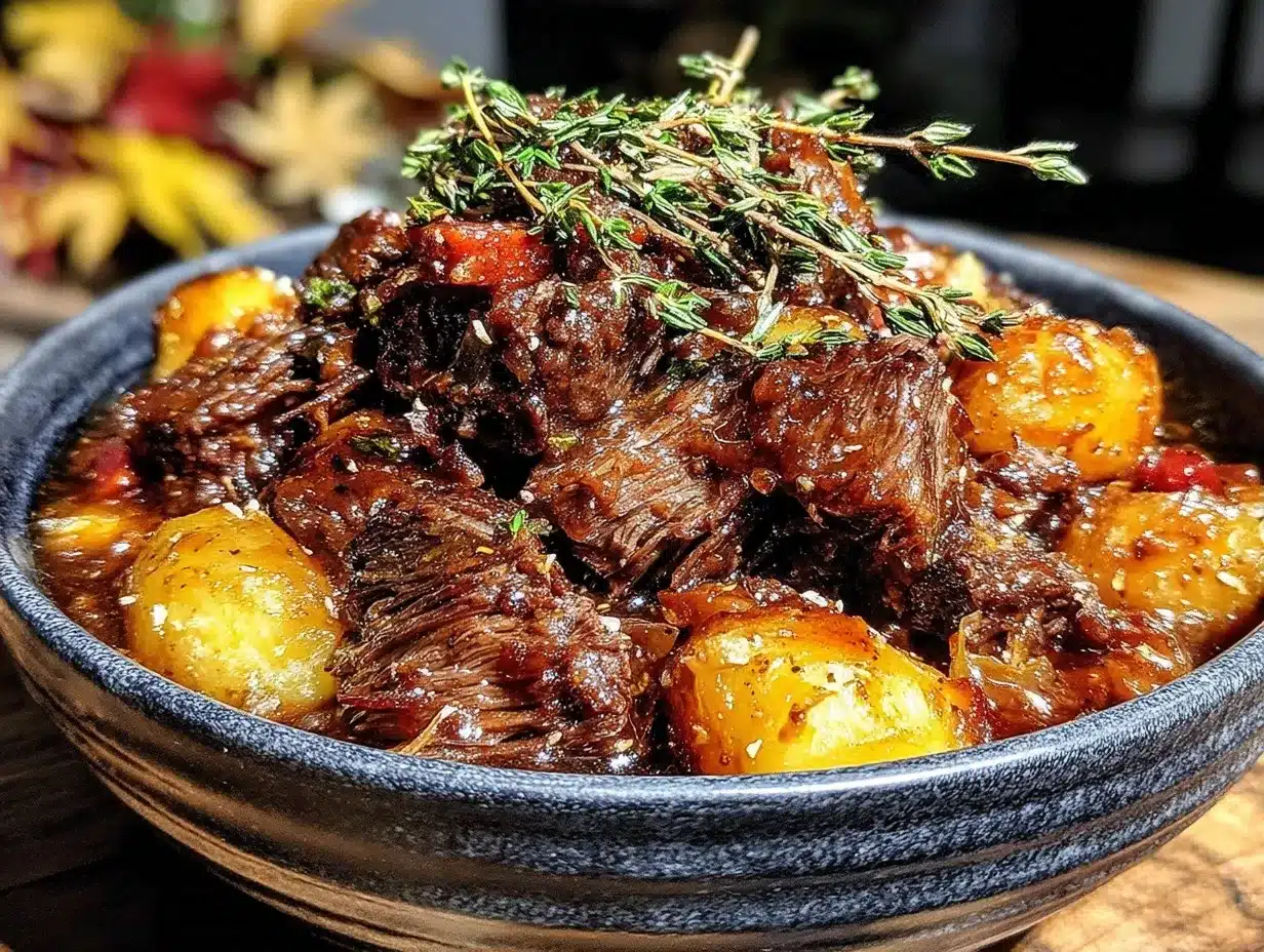 Cozy Fall Slow Cooker Beef and Root Vegetable Stew: Easy 5pm Dinner 4 slow cooker beef and root vegetable stew preparation steps
