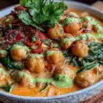 vegan creamy coconut chickpea curry - featured image