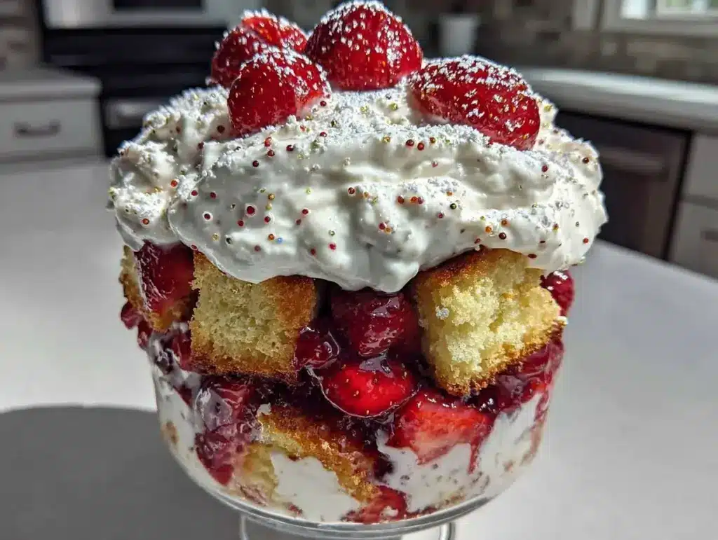 Whipped Strawberry Shortcake Trifle - featured image